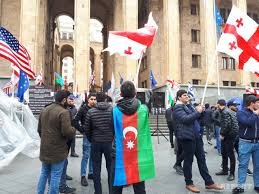 Gürcüstan azərbaycanlıları etiraz aksiyası keçirdi - Fotolar